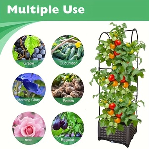 Garden Bed <strong>Planter</strong> <strong>Box</strong> with <strong>Trellis</strong>, Tomato <strong>Planters</strong> for Climbing Plants Vegetable Vine Flowers Outdoor Patio Tomato Cage - Product Image 2