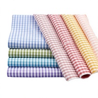 Tissu Gingham Léger et Respirant pour l'Été, 60% Polyester 40% Coton, Teint en Fil, à Carreaux Simples, pour Coiffes, Chemises et Sacs