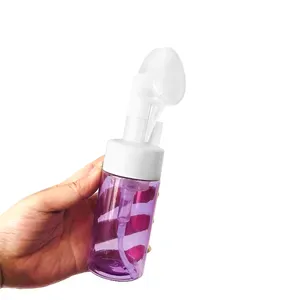 100ml 120ml 150ml 200ml 250ml mor şeffaf sabun temizleyici plastik köpük pompalı şişe ile köpürtücü fırça