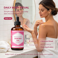 Minyak Biji Jojoba Organik Kelas Kosmetik, Cold Pressed, Multiguna, Pelembap Manis untuk Tubuh, Wajah, Rambut, dan Pijat