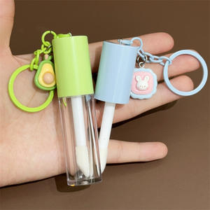 Tube de gloss à lèvres en plastique rose de 6 ml avec logo personnalisé, porte-clés, conteneur vide pour gloss à lèvres, emballage de gloss à lèvres à étiquette privée - Product Image 3