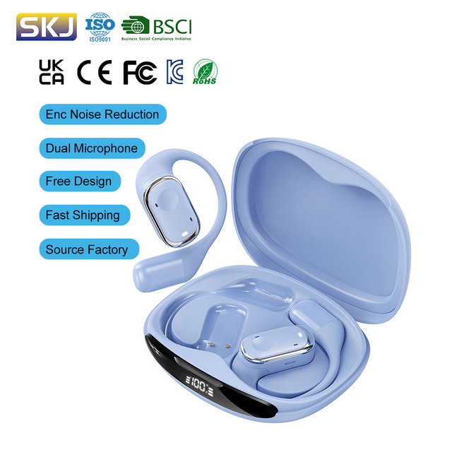 2026 New HiFi Stereo Wireless Earphones LED Display Bluetooth 5.3 Ear-hook Gaming Headphones JL Chipset Sport Earbuds