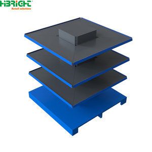 Exhibidor de Góndola Cuadrado de 4 Niveles Highbright, Base de Metal, para Promociones, para Supermercado - Product Image 1