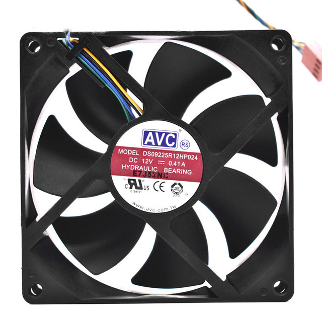 AVC 9025 9cm 4-wire Temperature-controlled Speed-regulating Hydraulic Bearing CPU Heat Dissipation DS09225R12HP024 Chassis Fan