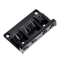 Sadel bentuk L 4 senar Bass batang 79.5x51.5MM tubuh melalui senar jarak 18MM Bass jembatan tetap hitam/emas/krom