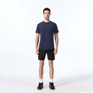 T-shirts personnalisés à ourlet incurvé pour hommes, vierges, 220 g/m², 95 % coton, 5 % élasthanne, pour la gym, le fitness et l'entraînement - Product Image 2