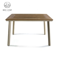 Meubles de restaurant de buffet de jardin, table en aluminium, ensemble de table basse en plastique moderne en bois