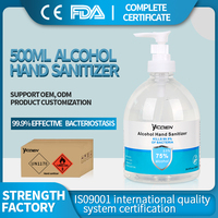 Usine professionnelle prenant en charge les commandes de fabrication OEM et ODM sur mesure, gel nettoyant pour les mains sans eau en flacon pompe de 500 ml
