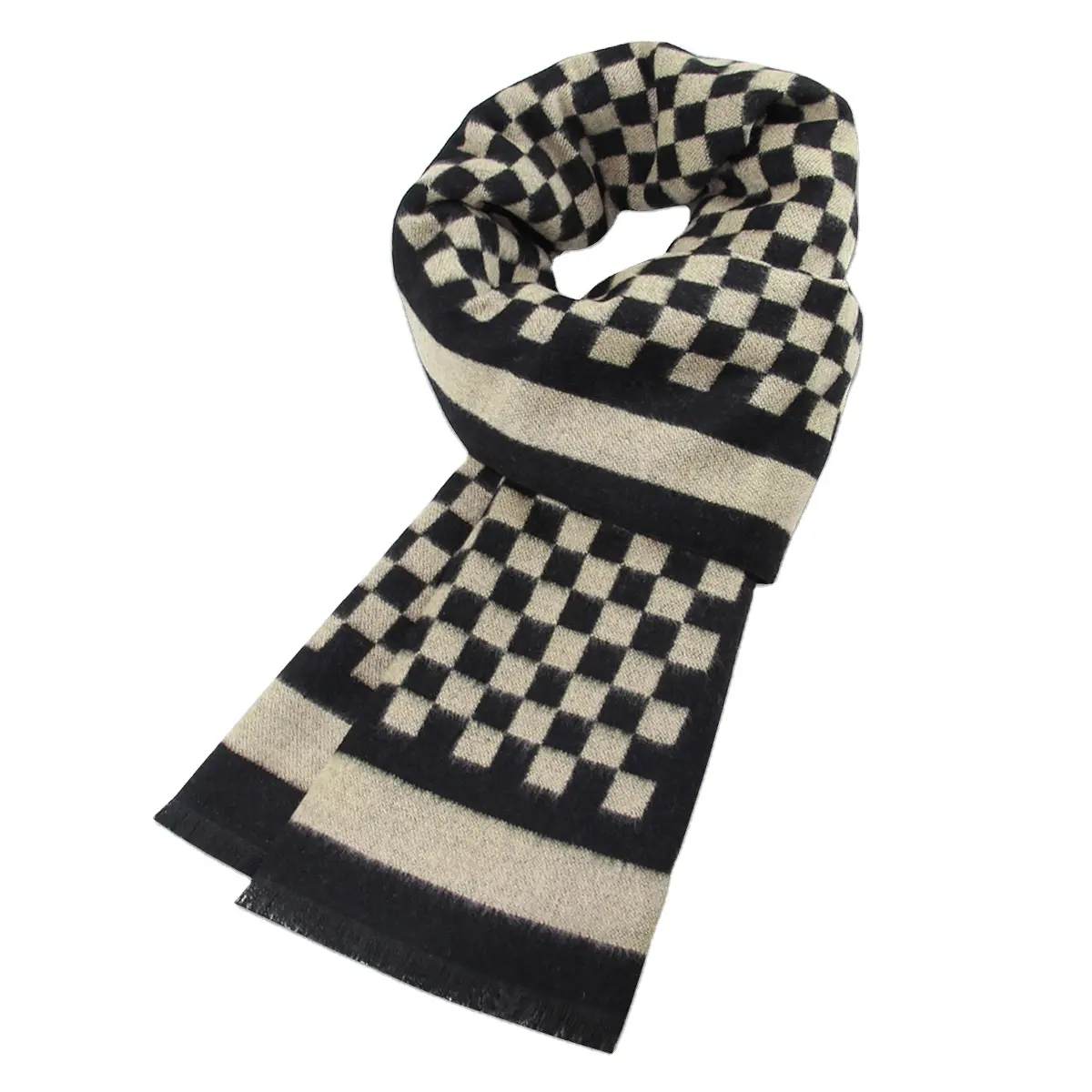 High quality men's checkerboard pattern autumn scarf men's luxury winter scarf 30*180 cm