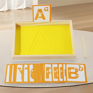 Pintura con Arena, Tablero de Escritura para Niños, Juguete Educativo de Madera para Rascar con Arena, Educación Temprana, Aprendizaje del Inglés para Niños Pequeños - Product Image 4