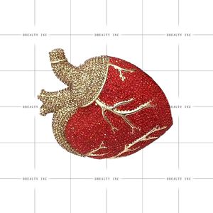 Bolso de Mano Elegante y Clásico para Mujer, con Forma de Corazón y Pedrería Brillante, Ideal para Fiestas y Eventos - Product Image 1