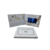Brochure vidéo personnalisée Carte de visite vidéo Video Mailer Carte de voeux avec boîte à écran LCD HD 4 pouces