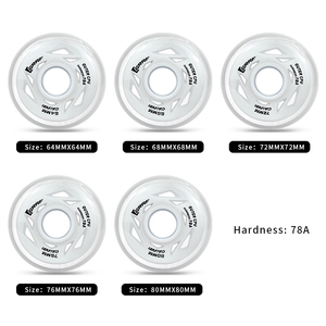 Roues de patins à roulettes de <span class=keywords><strong>hockey</strong></span> en ligne professionnelles en gros, 78A SHR, PU de haute qualité, 64MM-80MM, roulettes lumineuses pour la course sportive - Product Image 4