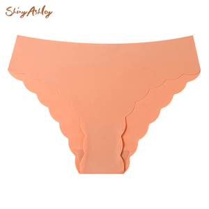 <span class=keywords><strong>Culottes</strong></span> Grande Taille Bord Ondulé Taille Basse Respirantes en Nylon Soie Glacée Invisibles Sans Couture pour Femmes - Product Image 4