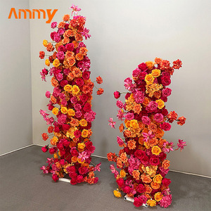 Suministros de decoración de boda Ammy, rosas rojas, arco de flores, corredor, flores de boda, <span class=keywords><strong>torre</strong></span> de pastel, flores artificiales, de flores - Product Image 5