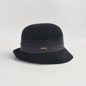 Autumn Winter New Wool Blend Half-rolled Bucket <b>Hat</b> Japanese Striped Senior Short Brim Warm Bucket <b>Hat</b> Knitted Wool <b>Hat</b> - Product Image 6