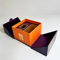Boîte cadeau en carton double ouverture de luxe, logo personnalisé, finition mate, fermeture magnétique, matériaux recyclés, emballage de conception nouvelle