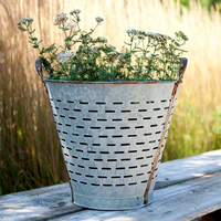 Prix usine 3.2 gallons rustique panier en métal stockage panier en métal stockage panier en métal pour la maison jardin