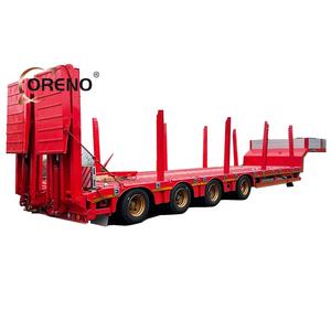 Remolque de camión de 2-3 ejes 50ton 60ton Heavy Duty Factory Direct Hydraulic Gooseneck Lowboy Lowbed Low Bed Semi Trailer Truck - Product Image 1