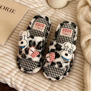 XIXITIAO Pantuflas de Dibujos Animados para Todas las Estaciones, Pantuflas de Felpa Suave Antideslizantes, Ligeras con Suela de EVA, para Mujeres y Hombres, para Interiores - Product Image 1