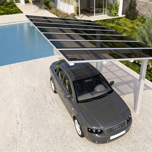 Abri de voiture métallique toutes saisons avec <span class=keywords><strong>toit</strong></span> <span class=keywords><strong>plat</strong></span>, abri de voiture en aluminium résistant aux UV pour voitures, camions, SUV et stockage extérieur - Product Image 2
