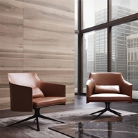 Fauteuil pivotant rafraîchissant en cuir synthétique moderne contemporain de style américain pour le salon, l'hôtel et la chambre à coucher
