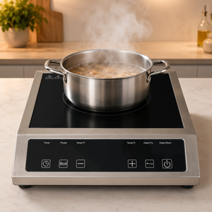 AGAHPAY Plaque de cuisson à induction commerciale portable, brûleur unique, en acier inoxydable, commande tactile avec minuterie, fonctions Faire bouillir, Frire, Maintenir au chaud - Product Image 4