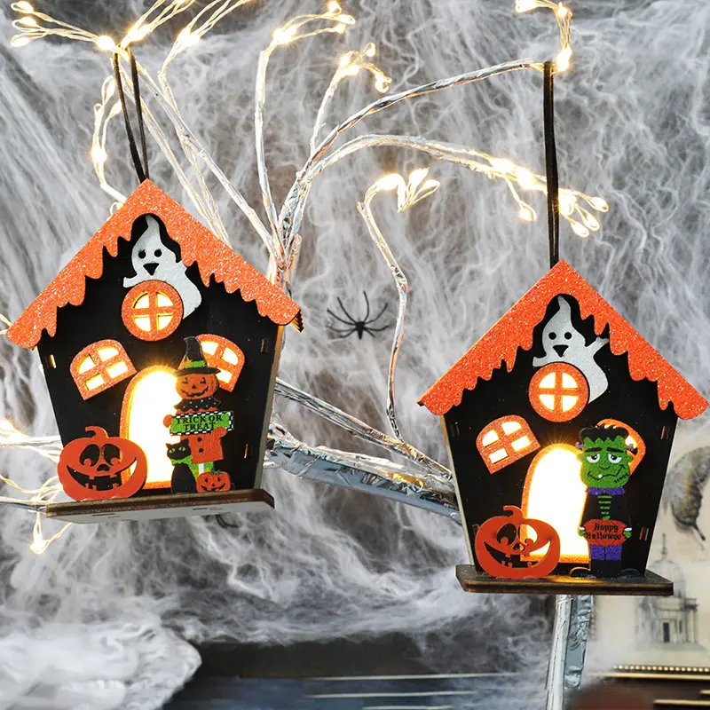 Halloween-dekorations-schmuck, Anhänger, Halloween-Requisiten, Kürbis-Lanterns, Halloween-Party-Dekorationen, beleuchtete Hütten