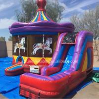 Château plein d'entrain sautant gonflable combiné de carrousel de la meilleure qualité 5 en 1 avec la glissière à vendre