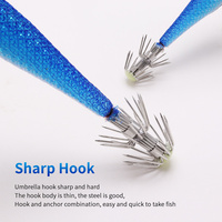Leurre de calmar souple lumineux avec crochet Double parapluie 5cm 7cm 9cm Jig pêche appât d'eau salée poulpe artificiel seiche jigging