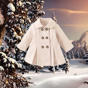 Manteau Trench Hiver 2026 pour Filles, Col Rabattu, Tissu Peau de Mouton Respirant, Fermeture Boutonnée, Motif Imprimé, Décontracté pour Enfants - Product Image 3