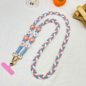 Fiori in tessuto bohémien cordino per telefono cellulare margherite con collo diagonale per telefono cellulare catena a tracolla chiave per auricolari - Product Image 3