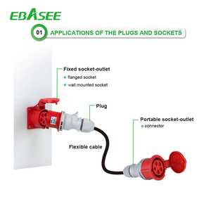 Caja de Distribución de Energía Metálica EBASEE, Tomacorriente Industrial IEC 60309, Unidad de Alimentación CEE de 16A a 125A para Construcción/Eventos/Fábrica - Product Image 5