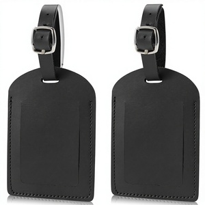 Etiquetas de Equipaje de Cuero Genuino de Primera Calidad al por Mayor, Etiquetas de Equipaje con Patrón Sólido para Maletas, Etiquetas de Identificación y Etiquetas para Bolsos - Product Image 1