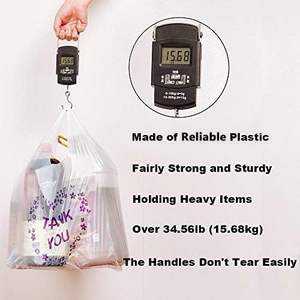 Sacs en plastique biodégradables blancs pour t-shirts, avec logo personnalisé, scellables à chaud, avec poignées, taille standard pour supermarché - Product Image 2