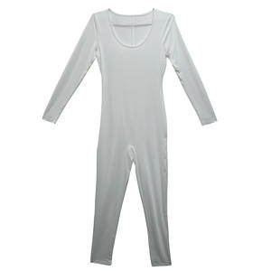 OEM無地ボディスーツスリムフィットロングビジネスワイド脚ミルクシルクスプライシングタイト高さ弾性ジャンプスーツレギンスワークアウトセット - Product Image 5