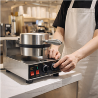 Machine à gaufres commerciale robuste, en acier inoxydable, pour des gaufres croustillantes avec revêtement antiadhésif pour équipement de cuisine