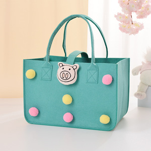 Bolsas de fieltro para niños de 23x23x12cm y 30x20x18cm con lunares y lazos, bolsas de regalo de cumpleaños para niños - Product Image 2