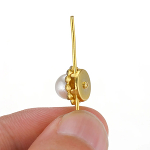 Garra de ouro pérola com contas de strass para broche botão bowknot, joalheria DIY - Product Image 6