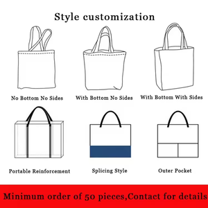 Tùy chỉnh in logo Bông Lớn mua sắm vải trắng Tote Túi với túi và dây kéo Bán Sỉ - Product Image 5