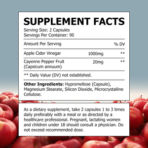 Factory Supply Antioxidant Support <b>Supplement</b> Beauty Body Products Apple Cider Vinegar Capsules 1000mg Vegan Gluten Free - Product Image 2