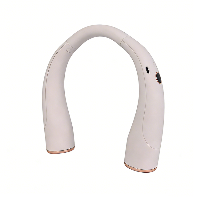 USB White Digital Display 4000mAh 3 Wind Speeds Bladeless Wearable Neck Fan with Battery for Household RV Outdoor Use