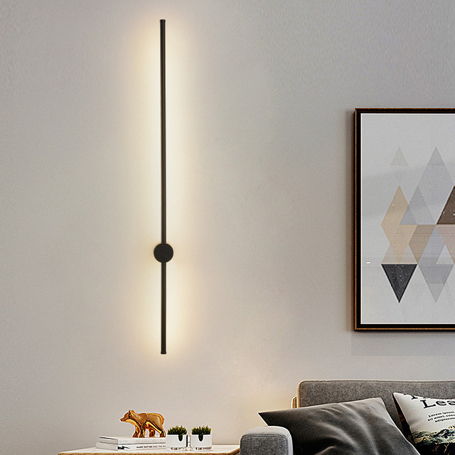 Modern Minimalist LED Indoor Bracket Wall Lamps Bedroom Living Room Aluminum Acrylic 3000K Warm Light  Black/Gold Shade