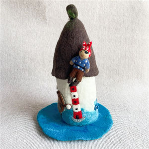 Handgemaakt Vilt Vogelhuisje Bos Sprookjesachtige Huis Tuin Vilt Wol Vilt Sprookjesachtige Fee - Product Image 3