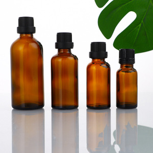 Botellas de Vidrio Ámbar Vacías de 5ml-100ml para Aceites Esenciales con Tapas Cuentagotas Negras, Blancas, Doradas y Plateadas para Uso con Rímel - Product Image 3