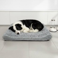 Lit orthopédique luxueux pour chien en mousse à mémoire de forme, grande taille XL, housse amovible lavable, soutien coussin, rectangle classique pour animaux âgés