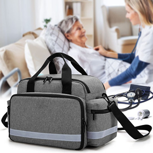 Bolsa de equipo médico para el hogar de uso diario, bolsa de primeros auxilios para enfermera de salud al aire libre de viaje de gran capacidad con tira reflectante - Product Image 6