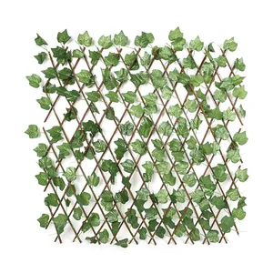 Cerca de parede de folha artificial, planta da videira, decoração de parede de folha artificial de plástico, expansível 1.2 m