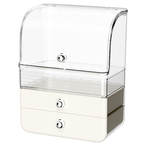 Boîte de rangement cosmétique transparente pour bureau, organisateur avec tiroirs pour maquillage et soins de la peau, anti-poussière, grande capacité - Product Image 2