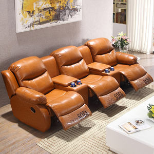 โซฟาห้องโฮมเธียเตอร์ไฟฟ้าแบบทันสมัยสำหรับวิลล่าส่วนตัวหนังแท้สำหรับโซฟาในห้องชมภาพยนตร์ - Product Image 3